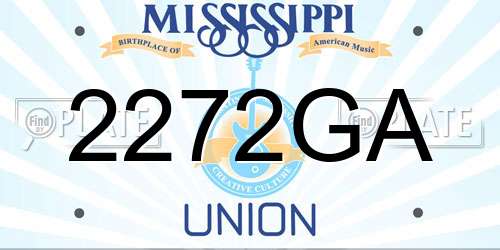 2272GA Mississippi License Plate