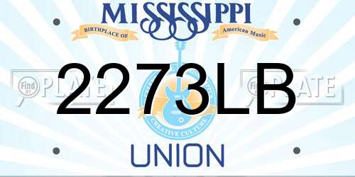 2273LB Mississippi License Plate