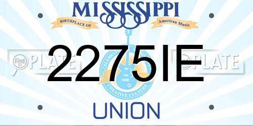 2275IE Mississippi License Plate