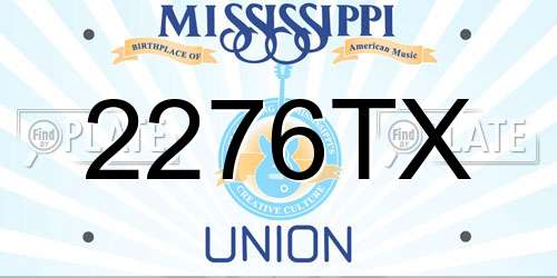 2276TX Mississippi License Plate