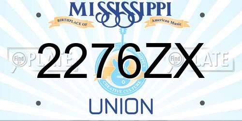 2276ZX Mississippi License Plate