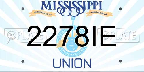 2278IE Mississippi License Plate