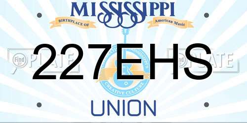 227EHS Mississippi License Plate