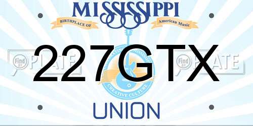 227GTX Mississippi License Plate