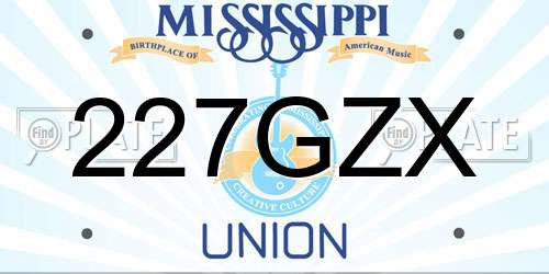 227GZX Mississippi License Plate