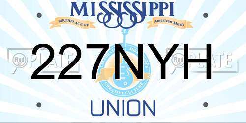 227NYH Mississippi License Plate