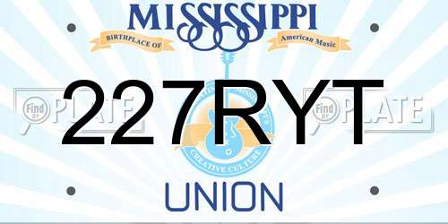 227RYT Mississippi License Plate