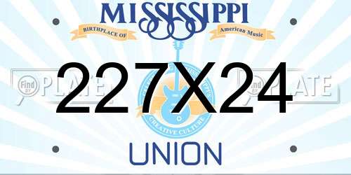 227X24 Mississippi License Plate