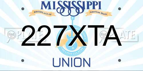 227XTA Mississippi License Plate
