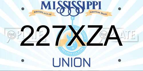 227XZA Mississippi License Plate