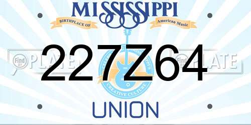 227Z64 Mississippi License Plate