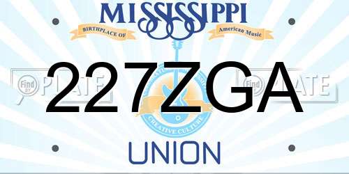 227ZGA Mississippi License Plate