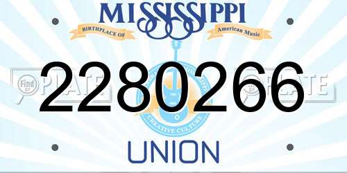2280266 Mississippi License Plate