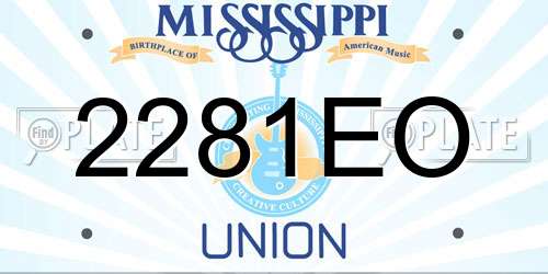 2281EO Mississippi License Plate