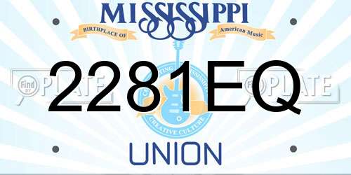 2281EQ Mississippi License Plate