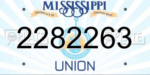 2282263 Mississippi License Plate