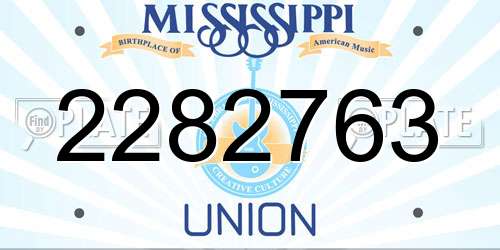 2282763 Mississippi License Plate