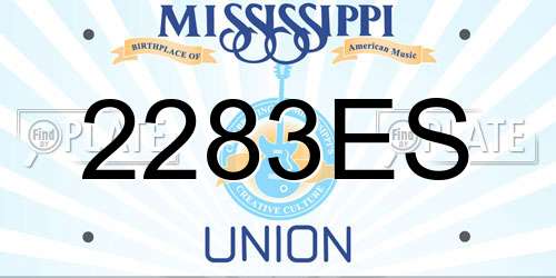 2283ES Mississippi License Plate