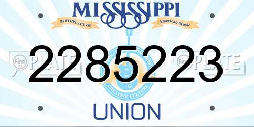 2285223 Mississippi License Plate