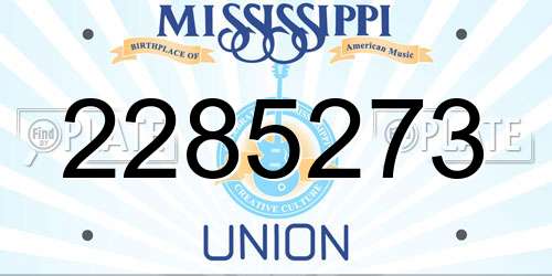 2285273 Mississippi License Plate