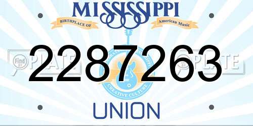 2287263 Mississippi License Plate