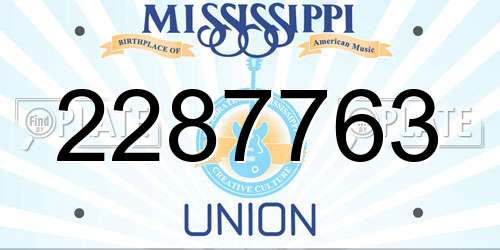 2287763 Mississippi License Plate