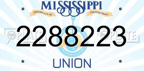 2288223 Mississippi License Plate