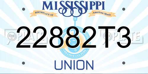 22882T3 Mississippi License Plate