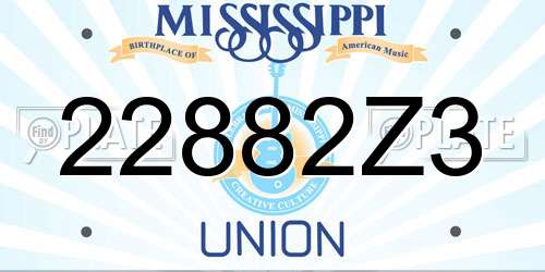 22882Z3 Mississippi License Plate