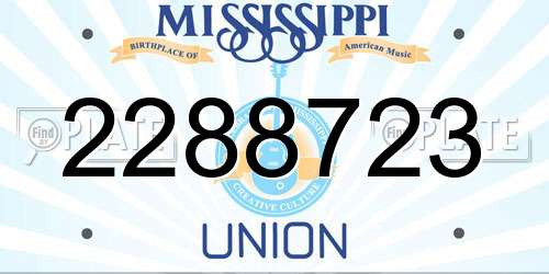 2288723 Mississippi License Plate