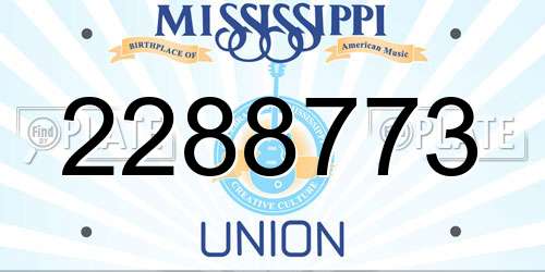 2288773 Mississippi License Plate