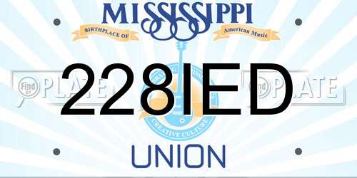 228IED Mississippi License Plate