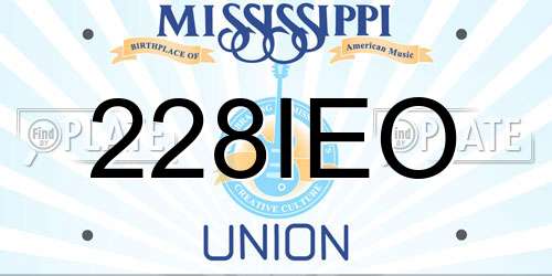 228IEO Mississippi License Plate