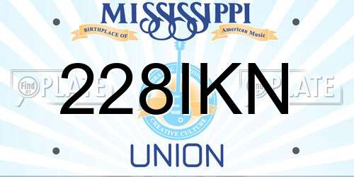 228IKN Mississippi License Plate