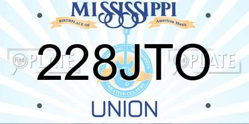 228JTO Mississippi License Plate