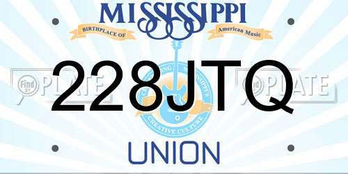 228JTQ Mississippi License Plate