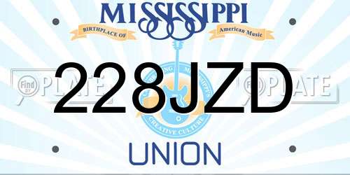 228JZD Mississippi License Plate