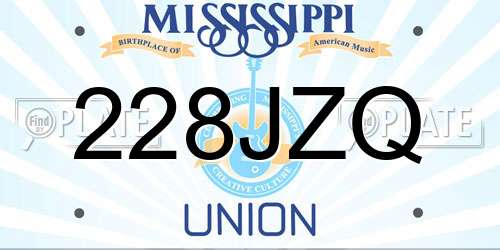 228JZQ Mississippi License Plate