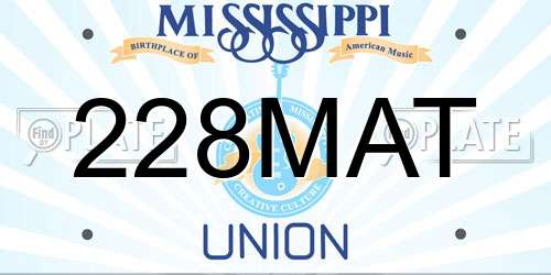228MAT Mississippi License Plate