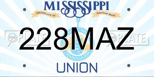 228MAZ Mississippi License Plate