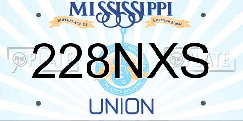 228NXS Mississippi License Plate