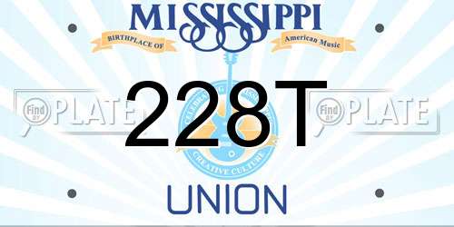 228T Mississippi License Plate
