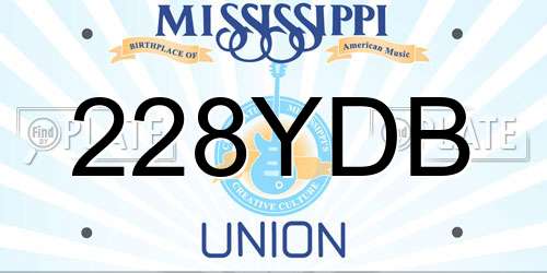 228YDB Mississippi License Plate