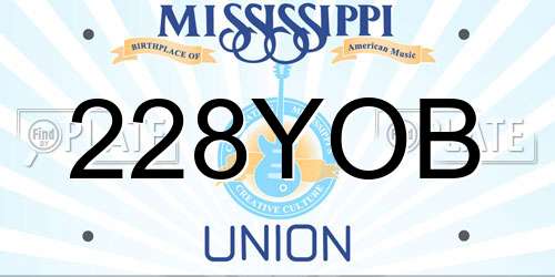 228YOB Mississippi License Plate