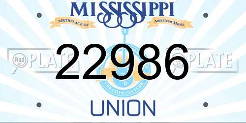 22986 Mississippi License Plate