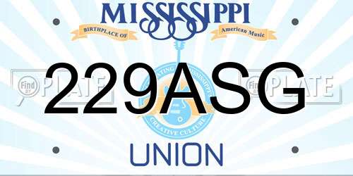 229ASG Mississippi License Plate