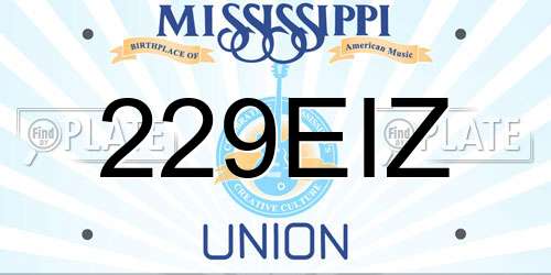 229EIZ Mississippi License Plate