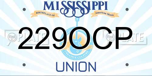 229OCP Mississippi License Plate