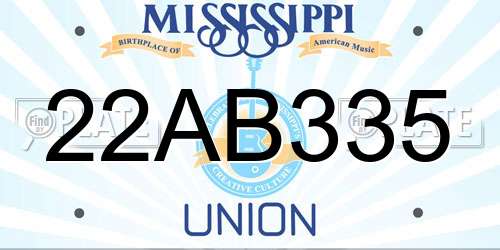 22AB335 Mississippi License Plate