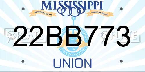 22BB773 Mississippi License Plate